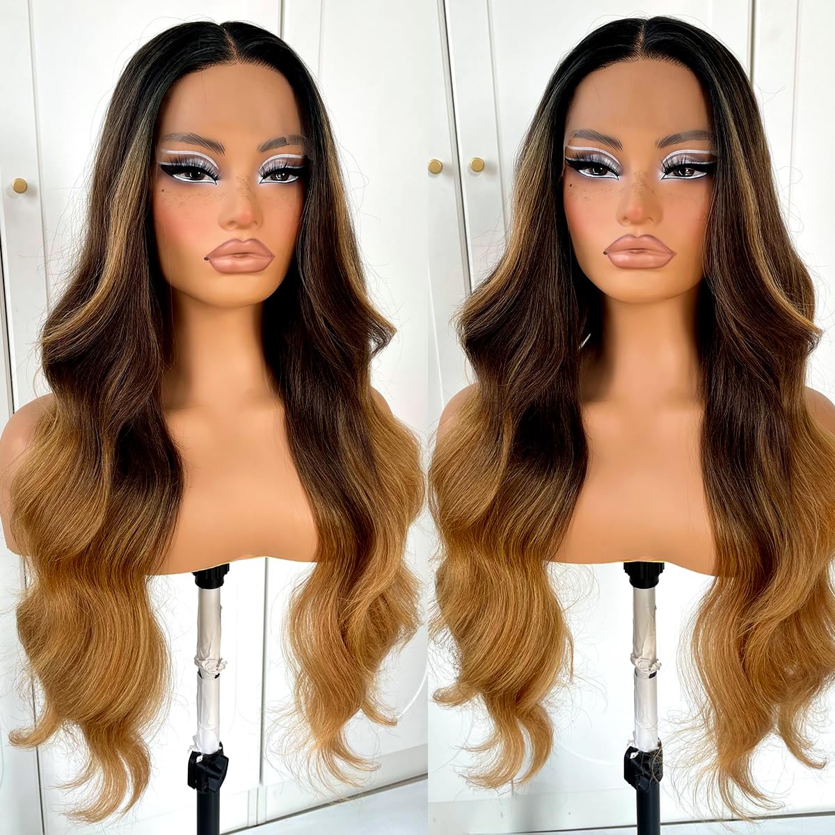 - Human hair blend blonde ombré wave wig Human hair blend lace front ombré blonde | Mercari main image 3