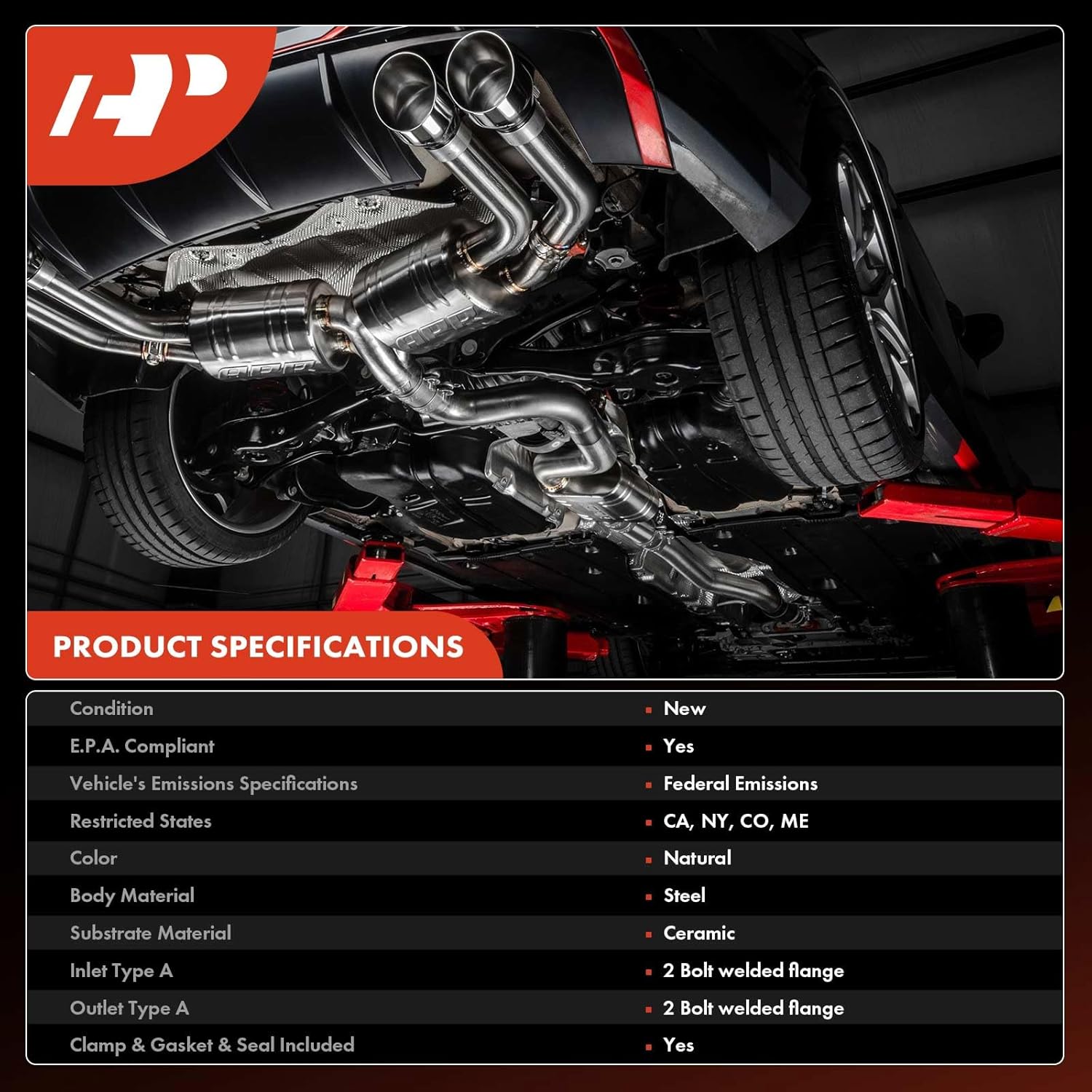 A-Premium Catalytic Converter Kit Direct-Fit Compatible with Hyundai Elantra 2011-2013 1.8L & Kia Forte 2014-2016 2.0L, Forte Koup 2014 2.0L, EPA Compliant