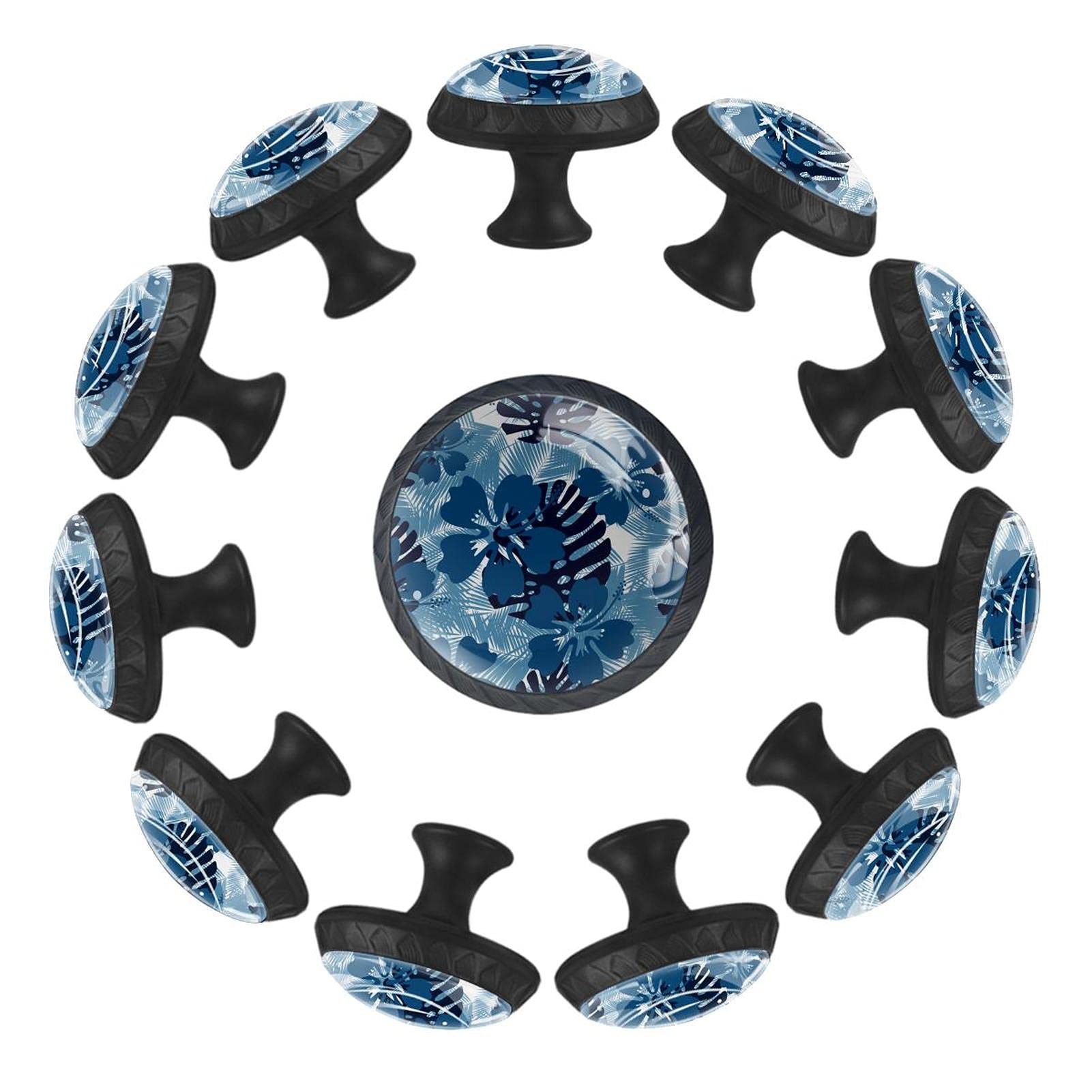 Poignées boutons de tiroir ronds motif hibiscus commode chambre