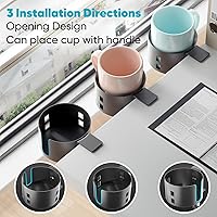 Vista 3 de YYP - Portavasos antiderrames grande para escritorio o mesa, resistente y duradero, fácil de instalar, suficiente para sostener tazas de café