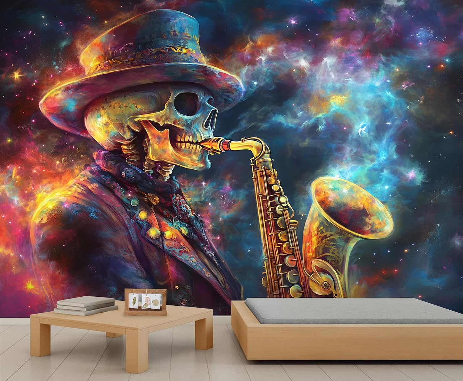 Stage Guitar Wallpaper Mural, Simple Guitar Photo Wall Mural, Wall Stickers Wallpaper for Boys Girls Music Lover Bedroom Bar Band Decor - 78.7" W x 55.1" H