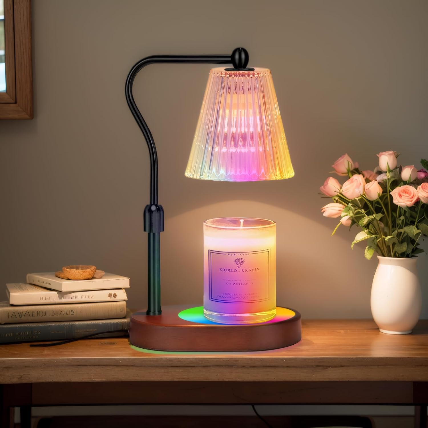 Candle Warmer Lamp with 7 LED Colors Lamp,Candle