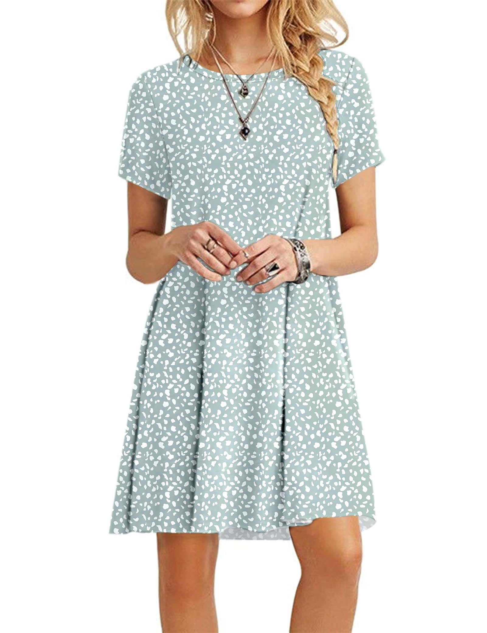 MOLERANI Women's Casual Plain Simple T-Shirt Loose Dress