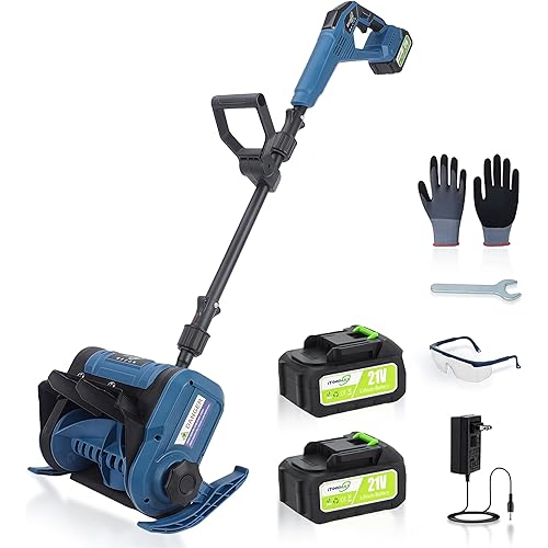 Electric Snow Shovel, 12" Snow Blower Cordless 21V 3000mAh Batteries, 19.7FT Throw Distance, Lightweight 14lb, Battery Snow Blower for Driveway Patio Steps Sidewalk, Snow Machines for Outdoors