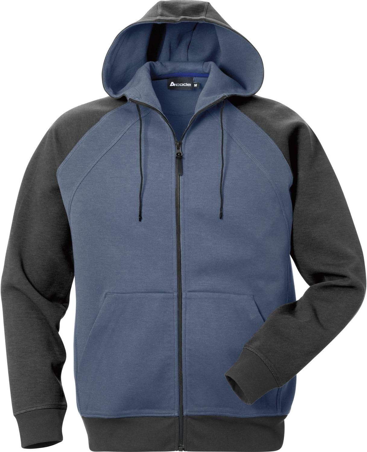 AcodeMen's Hooded Sweatshirt Jacket Blue/Grey Size S