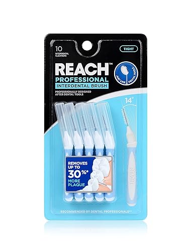 Miniatura 5 de Reach Limpiadores de cepillos interdentales, 0.039 pulgadas, apretados, protección de encías sensibles, removedor de placa para dientes, irrigadores