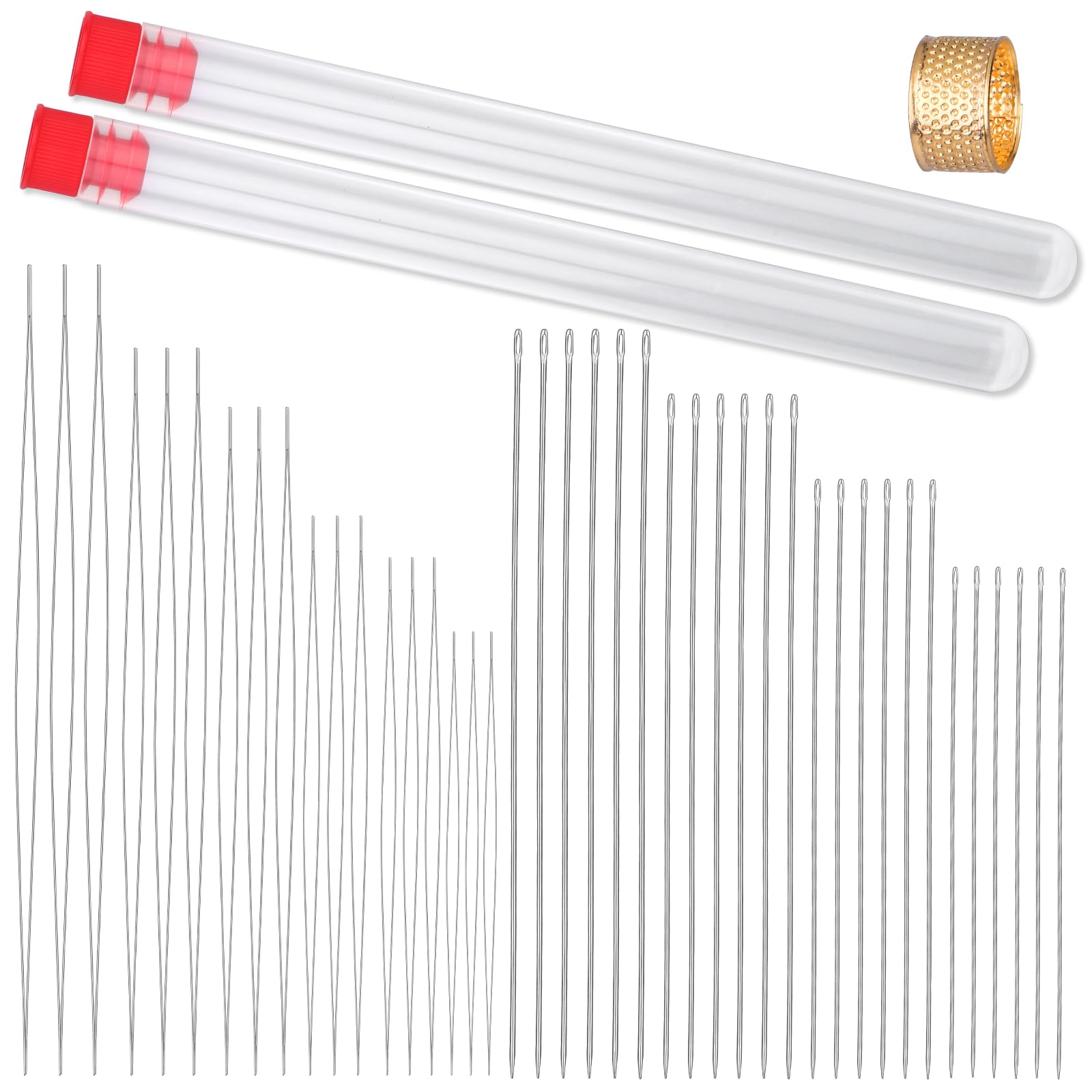 Lot De 18 Aiguilles à Perles - 6 Tailles Différentes Avec étui