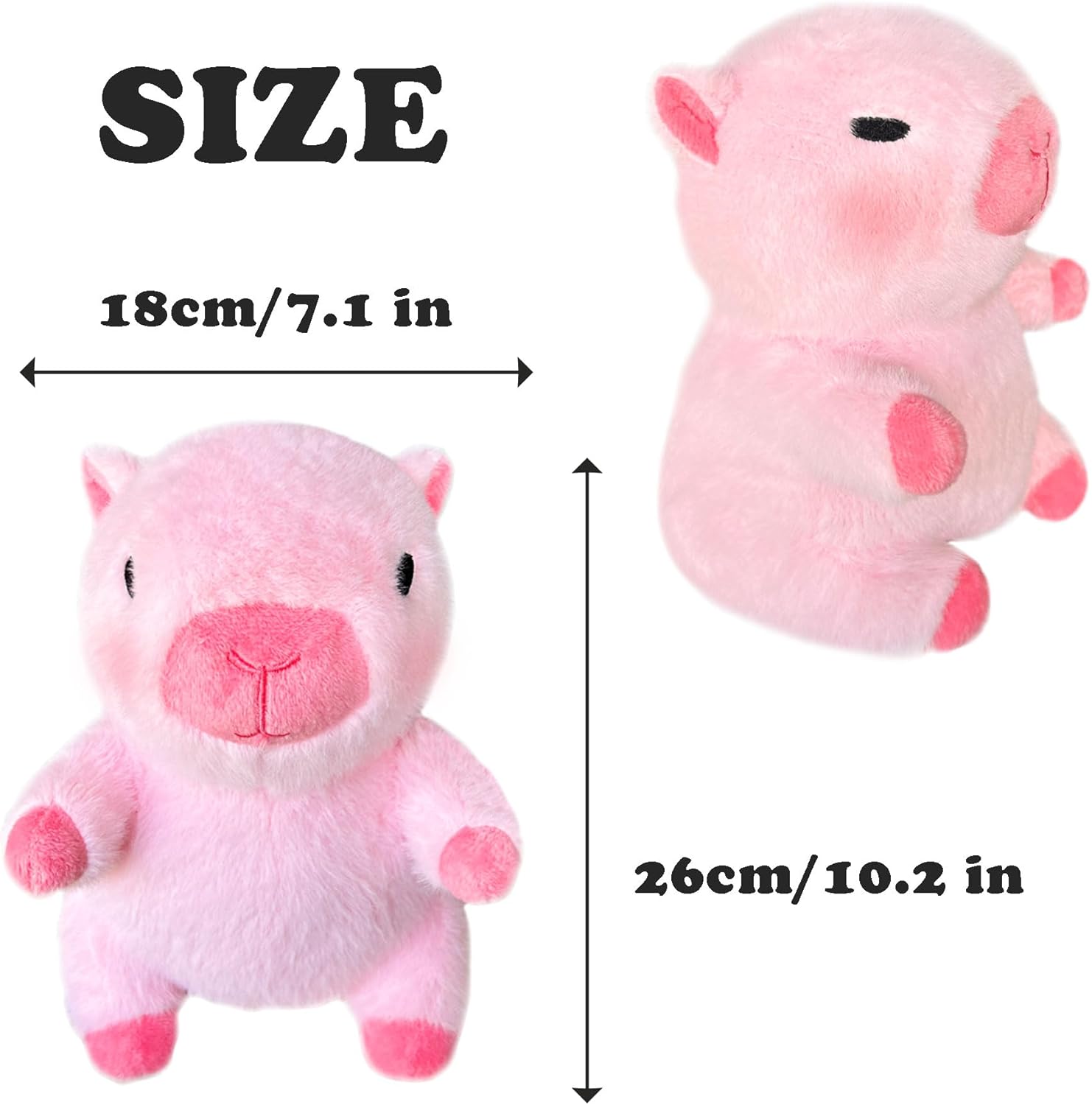 Capybara Plush with 9 pcs Clothes & Accessories, 10.2 in Cute Capybara Stuffed Animal Plush Toys, Dress Up Cute Plushies for Girls/Boys (Pink)