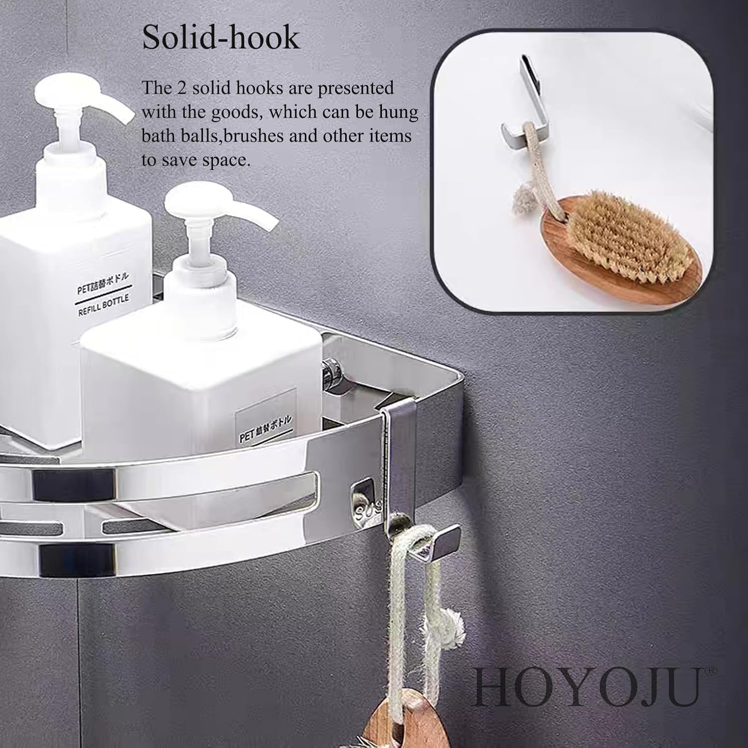 Stainless Steel Bathroom Caddy Storage Organizer Wall Mounted Kitchen Corner Shelf