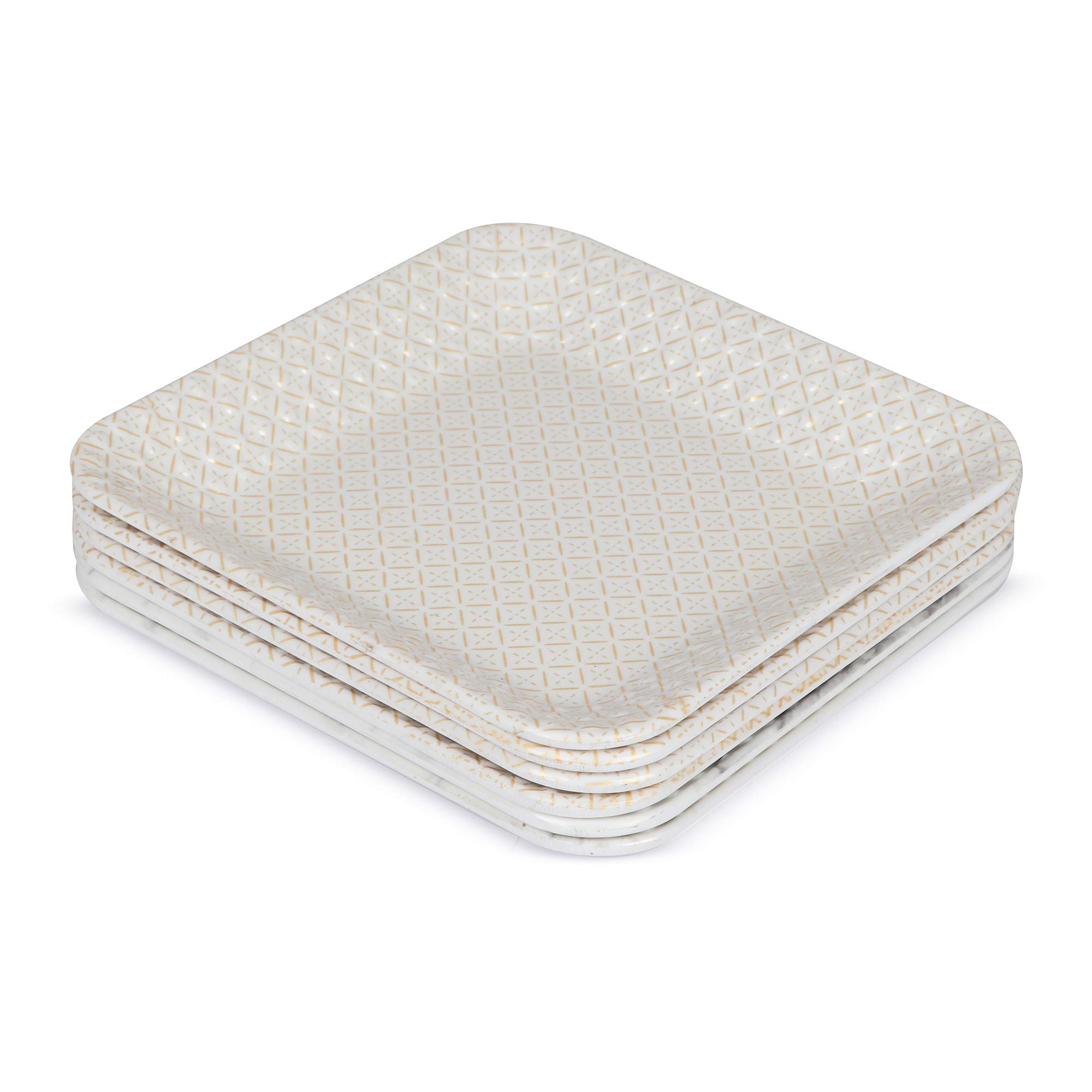 Golden Fish White Melamine Square Snacks/Starters Quarter Dinner Plates (Set of 6; 8 Inch) (B08CR8C367) Amazon Price History, Amazon Price Tracker