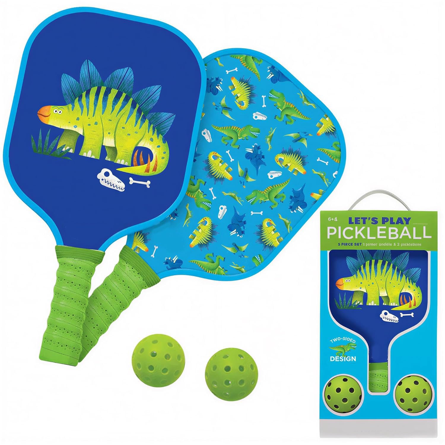 FunBlast Pickleball Paddle - 1 Premium Wooden Rackets with 2 Balls, Durable & Lightweight, Outdoor Activities, Pickle Ball Set for Kids, Boys & Girls (Dinosaur)-image-42
