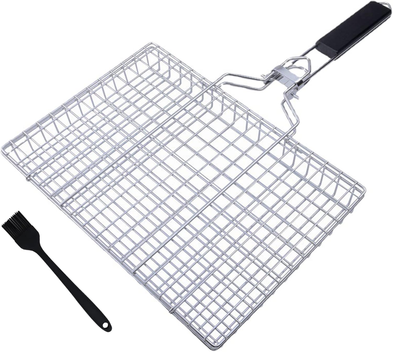 ROSEBEAR Fish Grilling Basket, Folding BBQ Grill Basket with Removable