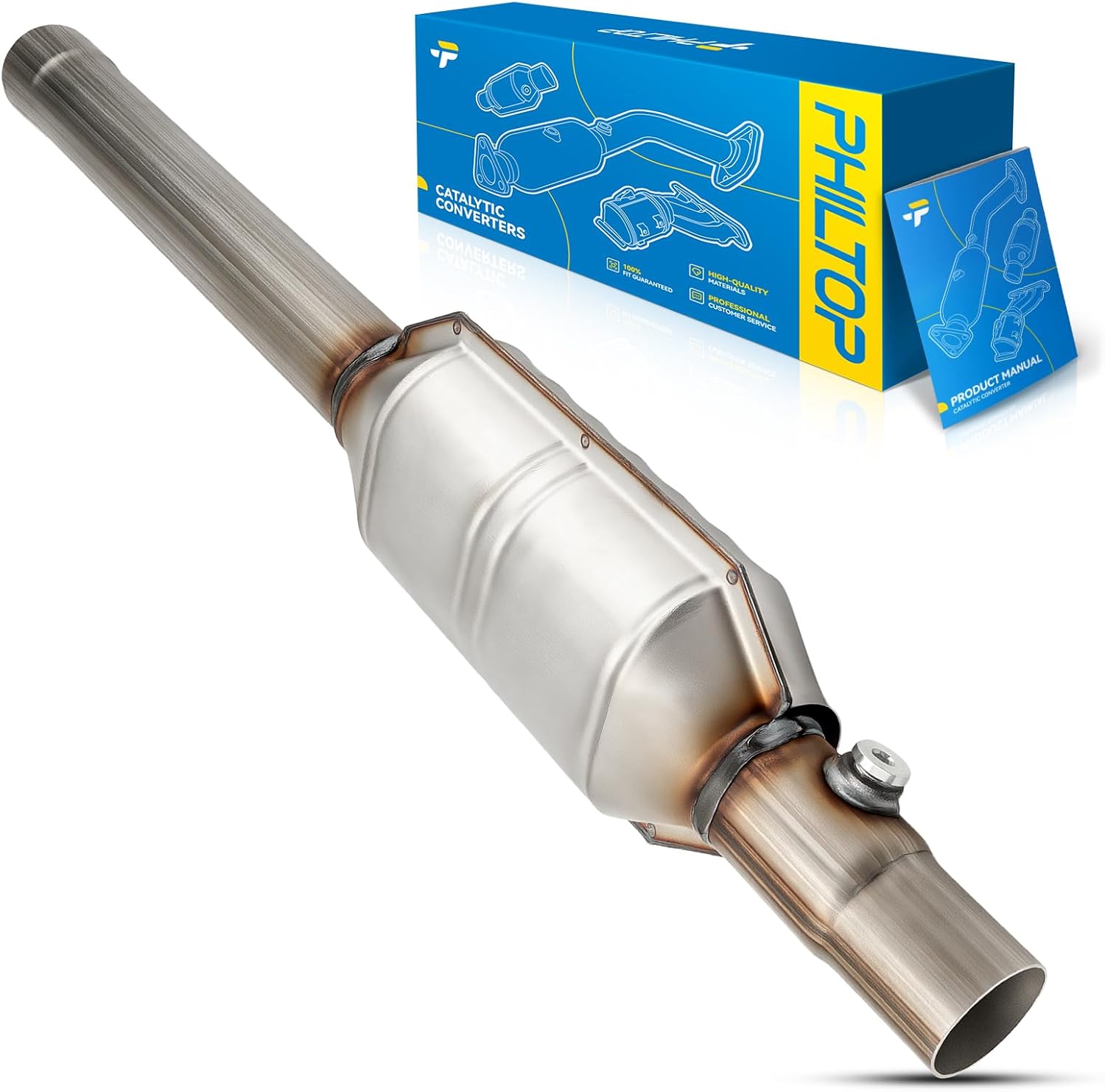 PHILTOP Rear Catalytic Converter Compatible With Jeep 1999-2000 Grand Cherokee 4.0L, 2001 Grand Cherokee, 1999-2000 Grand Cherokee 4.7L OE Replace 16378 Direct-Fit(EPA Compliant)