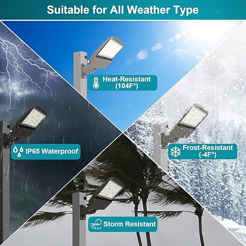 Miniatura 5 de HiBay MAX. 240W LED Parking Lot Lighting with Dusk to Dawn Photocell, 38400LM (160LMW), 5000K Street Flood Light, Outdoor Shoebox Lights with