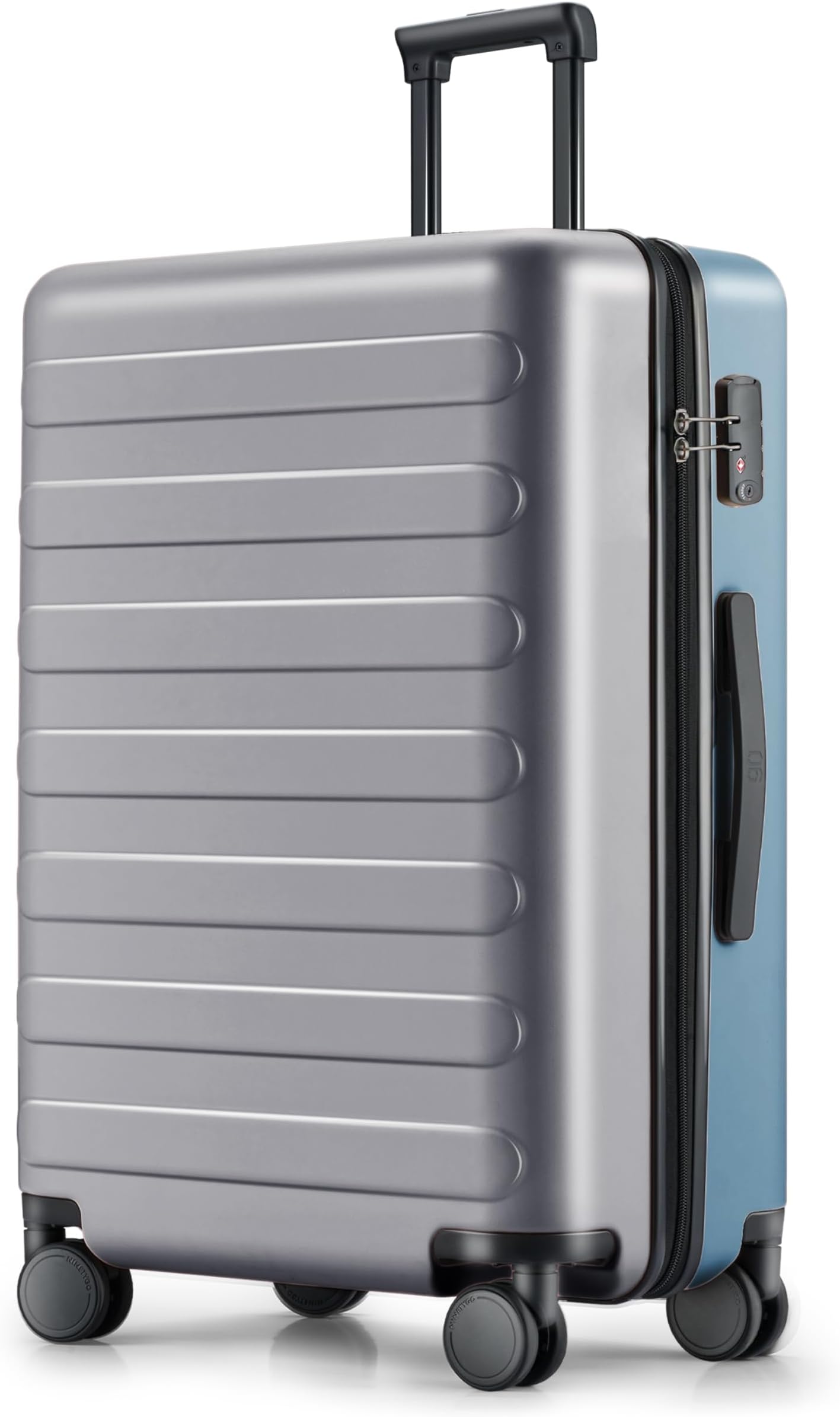 NINETYGO 26 Inch Luggage with Spinner Wheels, Checked Luggage, Large Luggage for 7-10 Days Travel, 100% Hardshell PC, TSA Lock, 28.1 X 18.5 X 11.4 (Grey Blue, Rhine)