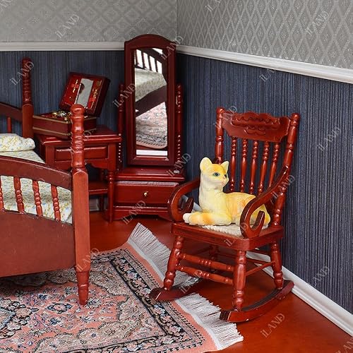 Miniatura 4 de iLAND Accesorios en miniatura para casa de muñecas, papel tapiz para casa de muñecas en escala 112 16, 3 piezas gruesas con rayas en relieve 3D