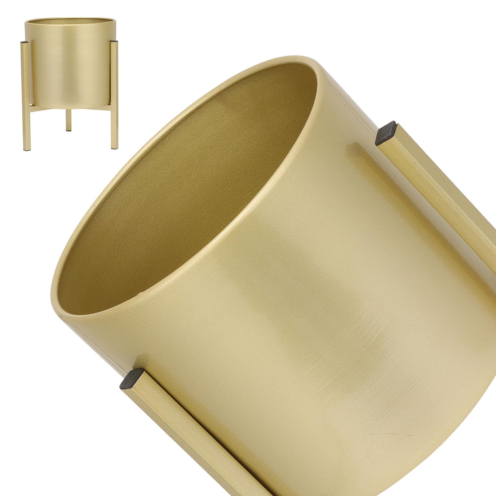 Pot de fleurs de style nordique pour balcon et intérieur chic avec structure dorée
