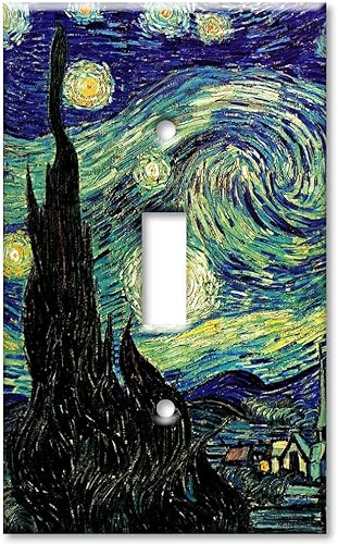 Art Plates - Van Gogh Placa de interruptor de noche estrellada - Palanca simple