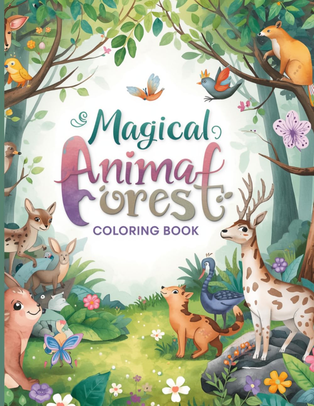 Magical Animal Forest Coloring Book: A Colorful Adventure with Magical Forest Friends