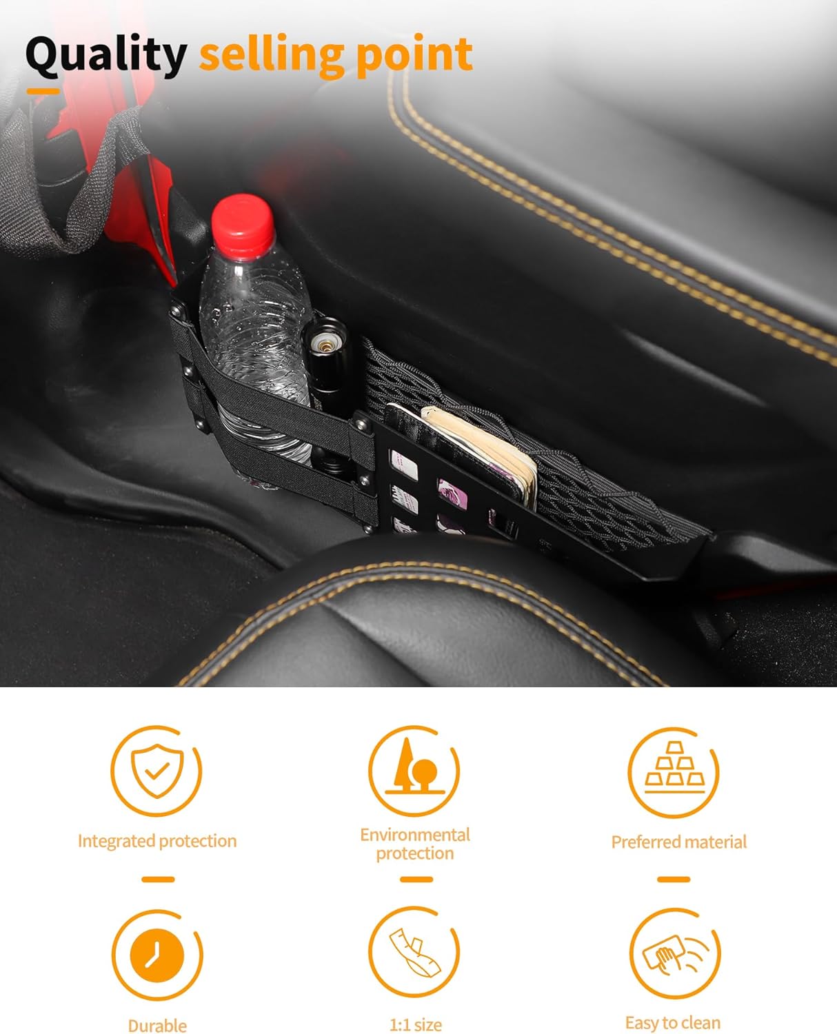 Hoolcar for JL Rear Door Storage Pockets, Door Side Insert Organizer Box Door Net Pocket Replacement for 2018+ Jeep Wrangler JL/JT Interior Storage Expansion Accessories,2PCS