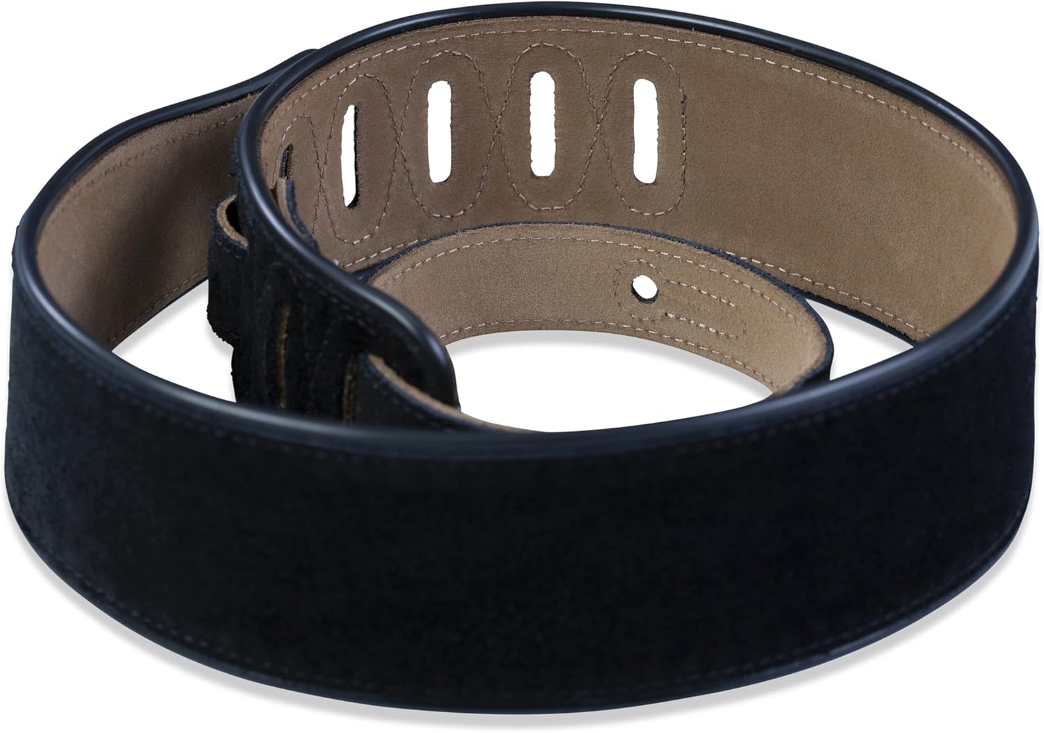 Levy's Leathers 2 1/2" Signature Series Suede Guitar Strap with Black Decorative Piping; Black (MSS3-BLK)
