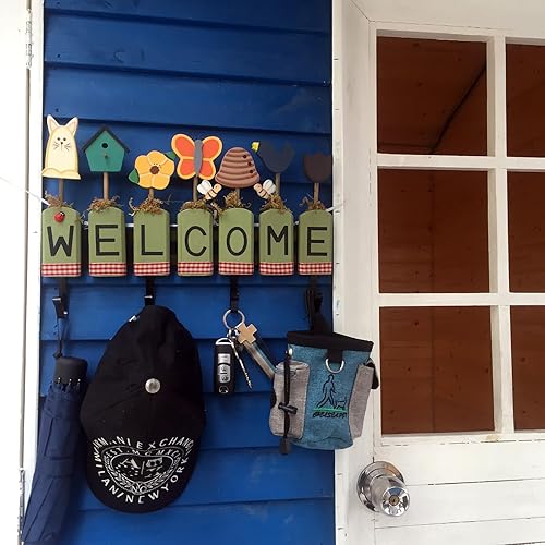 Miniatura 5 de AG-UNICORN Ganchos de bienvenida para colgar abrigos de pared, decoración de casa de campo, entrada de sala de estar, ganchos rústicos de metal