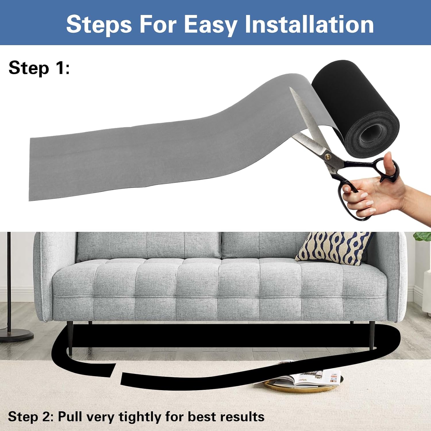 Under Couch & Under Bed Blocker for Pets, 5.9 inch × 236 inch Toy Blocker, Stop Things from Going Under Sofa Furniture, Couch Guard for Dogs Cats