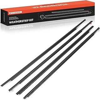 A-Premium 4PCS Window Molding Trim Weather Stripping Kits Compatible with Toyota Prius 2004 2005 2006 2007 2008 2009, Hatchback, with clips, Replace 75710-47010, 75720-47010