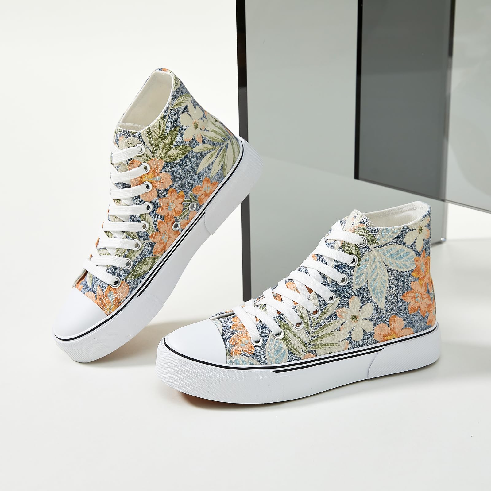 hash bubbie Unisex Fashion High top Sneakers Womens Classic High Tops Canvas Shoes Casual Tennis Shoes for Men