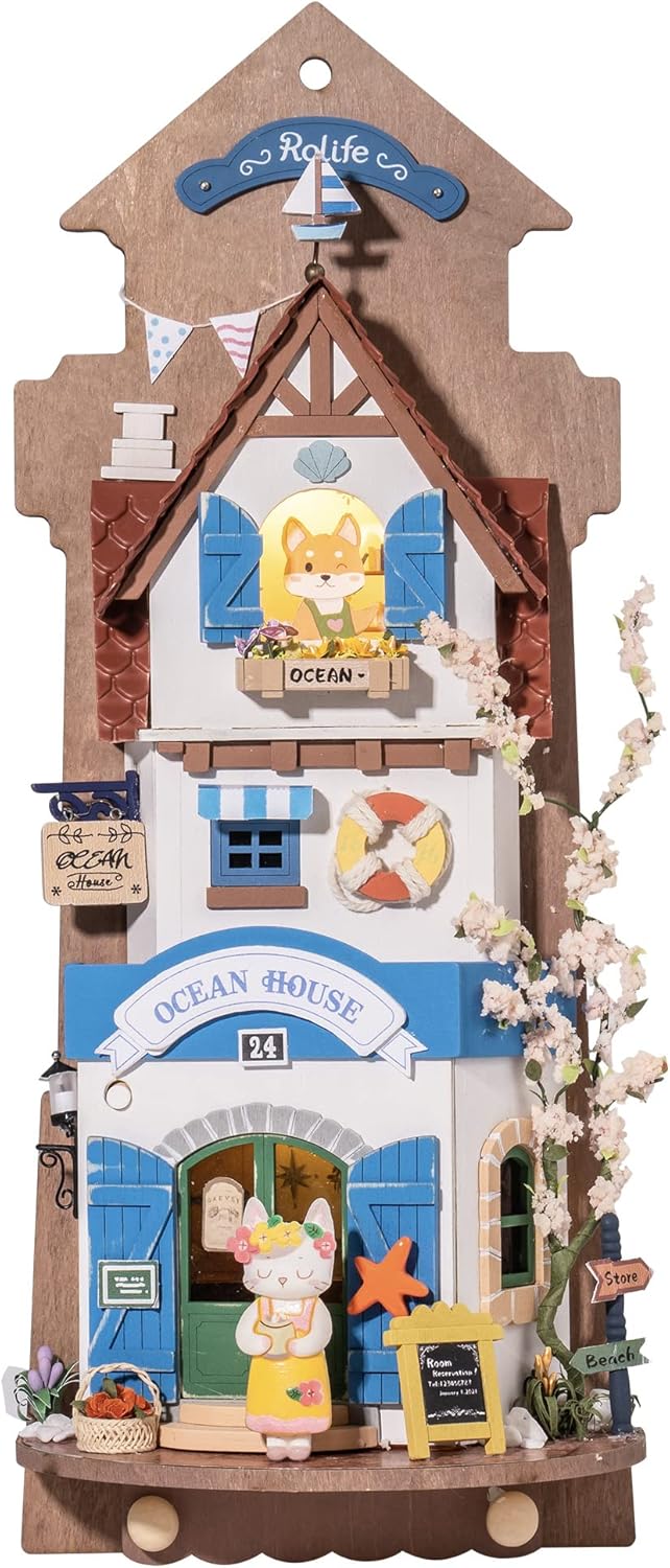 Rolife Wooden Wall Hanging Dollhouse Kit Puzzle DIY Room and Study