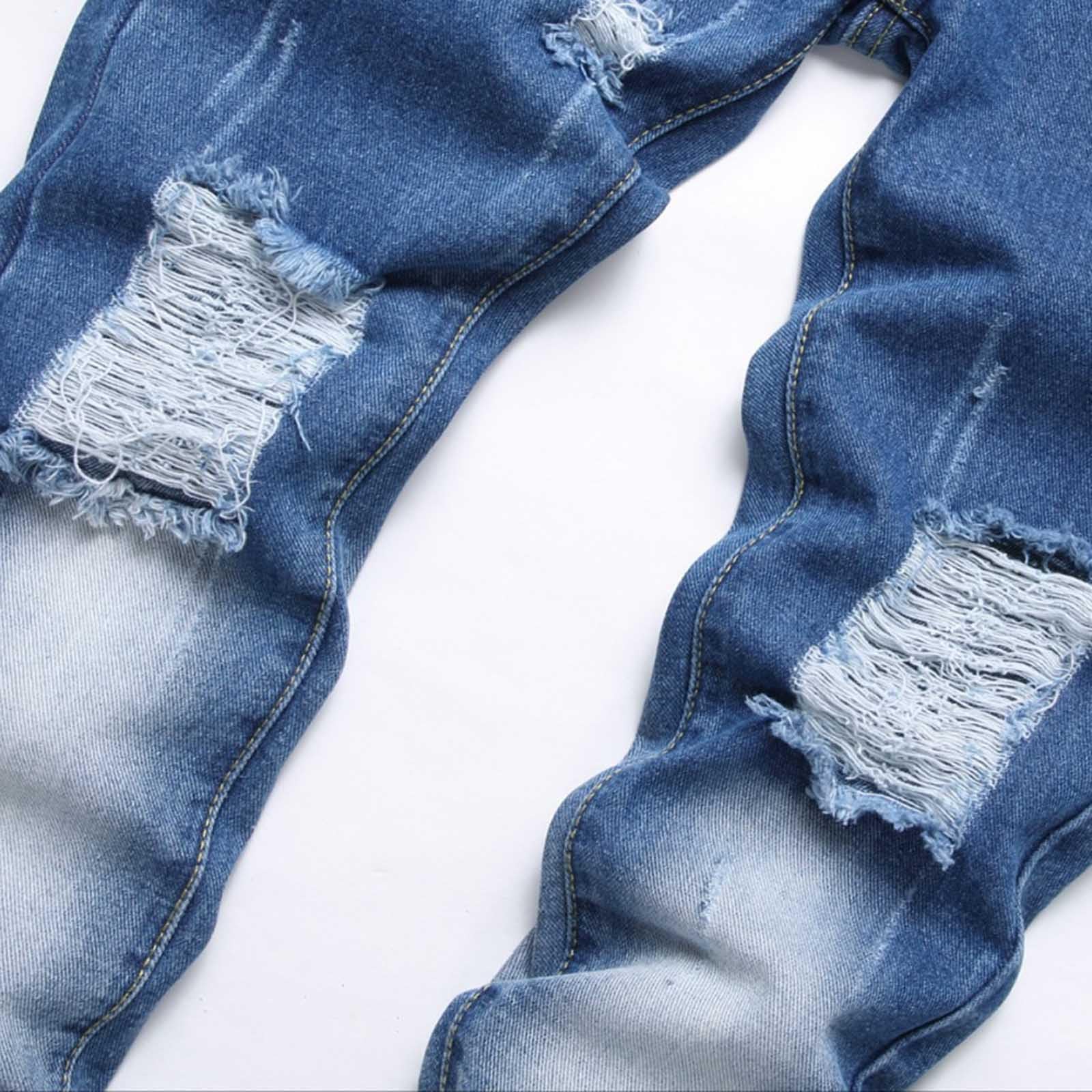 Genérico Jeans Casuales para niños Sin restricciones de Movimiento Vaqueros con Cintura elástica Corte Amplio sin apretar Diseño Unisex niño y niña Pantalones Vaqueros con Bolsillos
