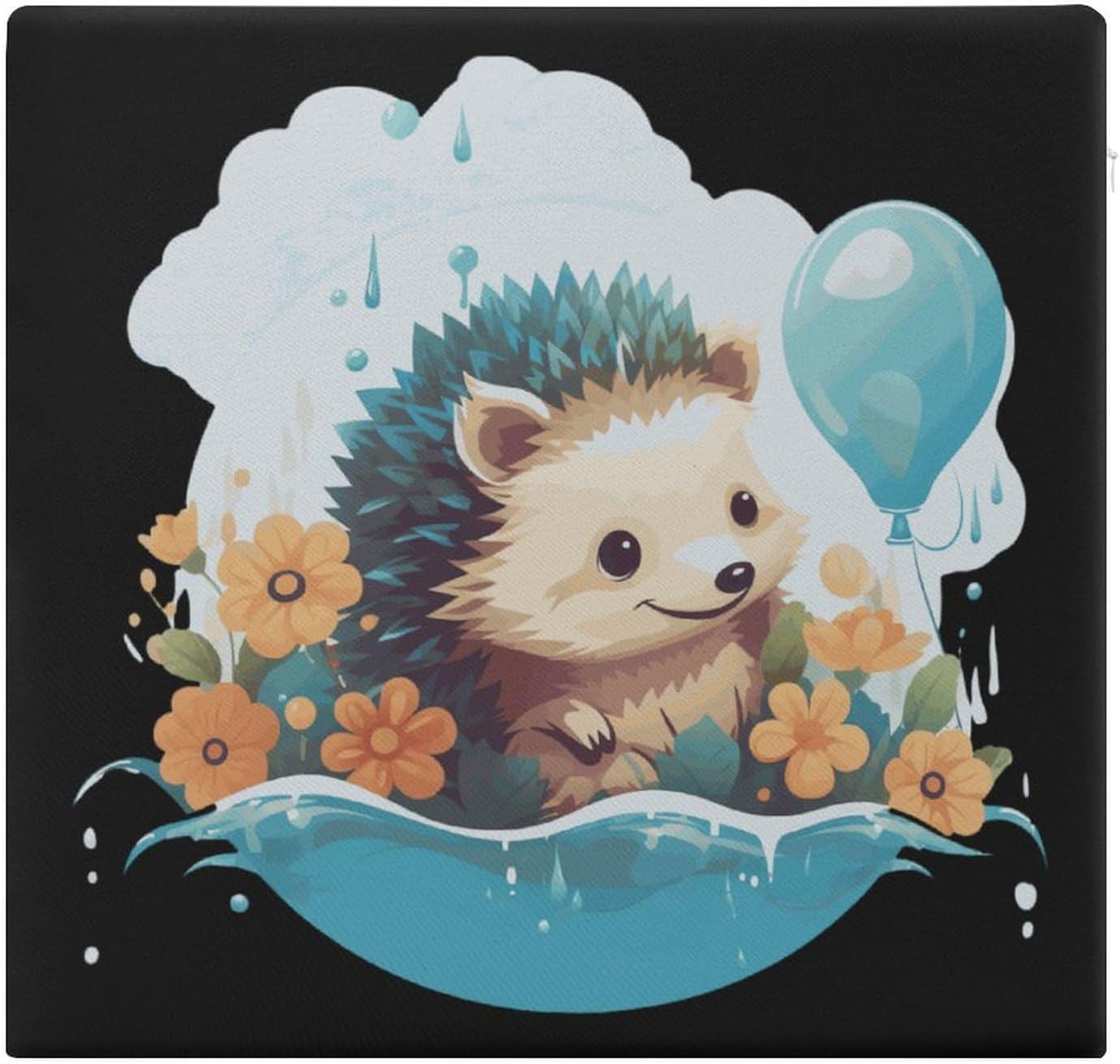 Funny Hedgehog Balloons Floor Pillow Meditation Yoga Cushion Square Chair Cushion Pillows Seating for Adults