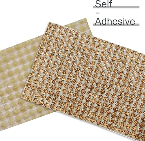 Miniatura 3 de KIKIMINK 4 rollos de calcomanías autoadhesivas de diamantes de imitación de cristal de 4 yardas 46814 filas de decoración de gemas de bricolaje con