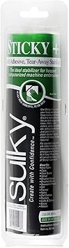 Sulky 100569 Sticky Self-Adhesive Tear-Away Stabilizer Roll, 8.25"X6yd, Clear 551-08