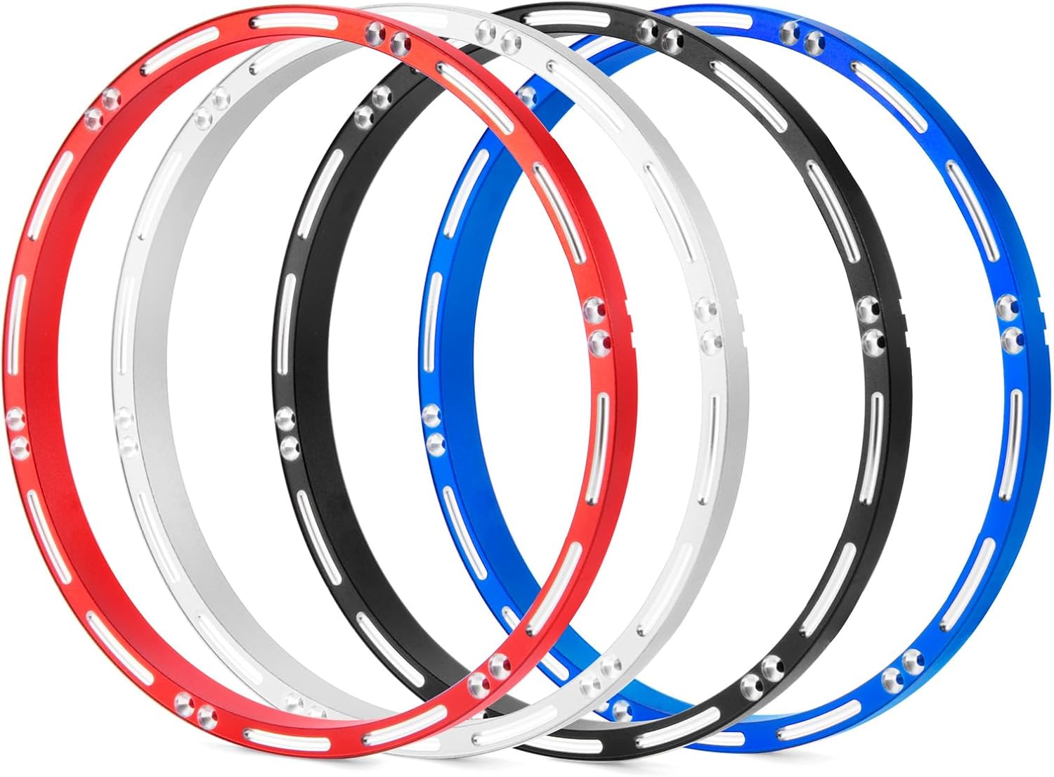 RCHUBAM Front Wheel Reinforcement Rings 2Pcs Aluminum 7075 Wheel Outer Rings 120 * 9.5mm for LOSI 1/4 Promoto MX RC Motorcycle Upgraded Parts (Red)