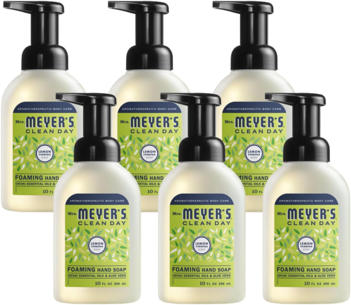 Mrs. MEYER'S CLEAN DAY Foaming Hand Soap, Lemon Verbena, 10 Fl Oz (Pack of 4)