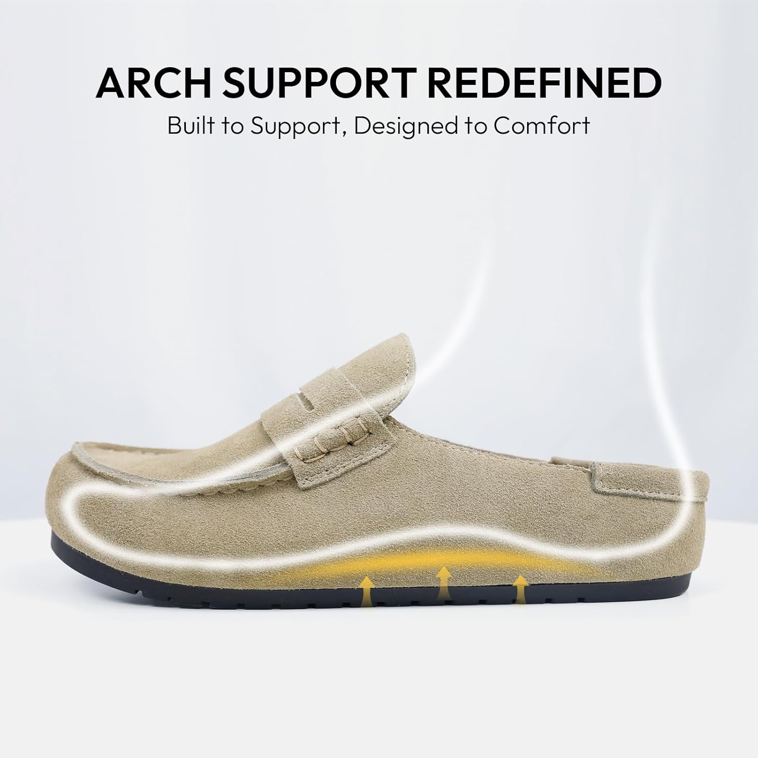 EVELLYHOOTD Lofel |Womens Mens Clogs for Nurses & All-Day Standing | Genuine Suede Memory Foam Arch Support Slip-On Mules Wide Fit Comfort Shoes for Indoor/Outdoor