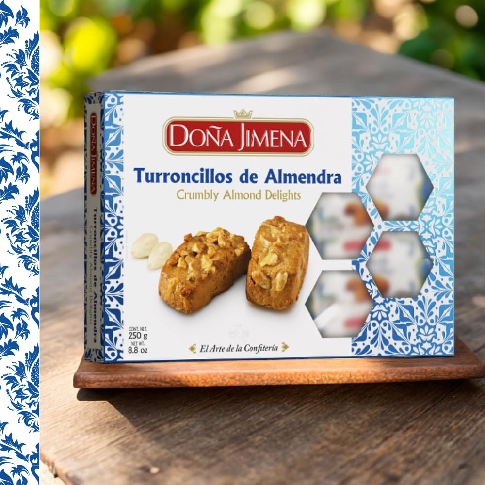 DOÑA JIMENA - Turroncillos Crujientes, Calidad Suprema, Placer al paladar, Para disfrutar, Sabor auténtico, Típico Dulce Navideño, Receta Artesanal, 250g
