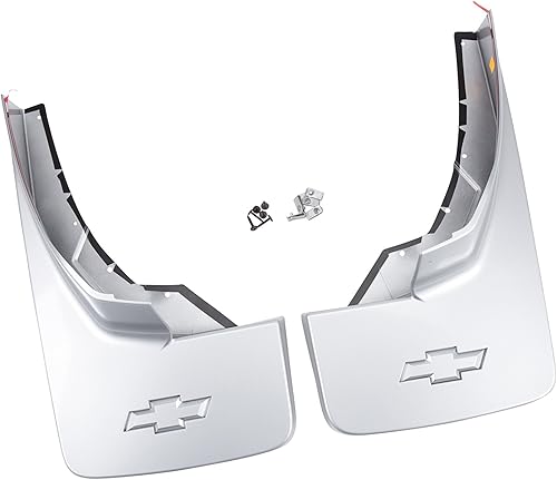 GM Accessories 23387357 - Protectores de salpicaduras moldeados en la parte trasera en plateado hielo metálico