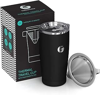 Pour Over Coffee Travel Mug - Coffee Gator all-in-one Travel Coffee Maker and Thermal Cup - Vacuum Insulated Stainless Ste...