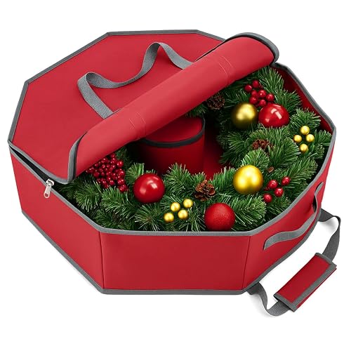 KYEVIS Christmas Wreath Storage Container, 24 Inch Tear-Resistant Dustproof Wreath