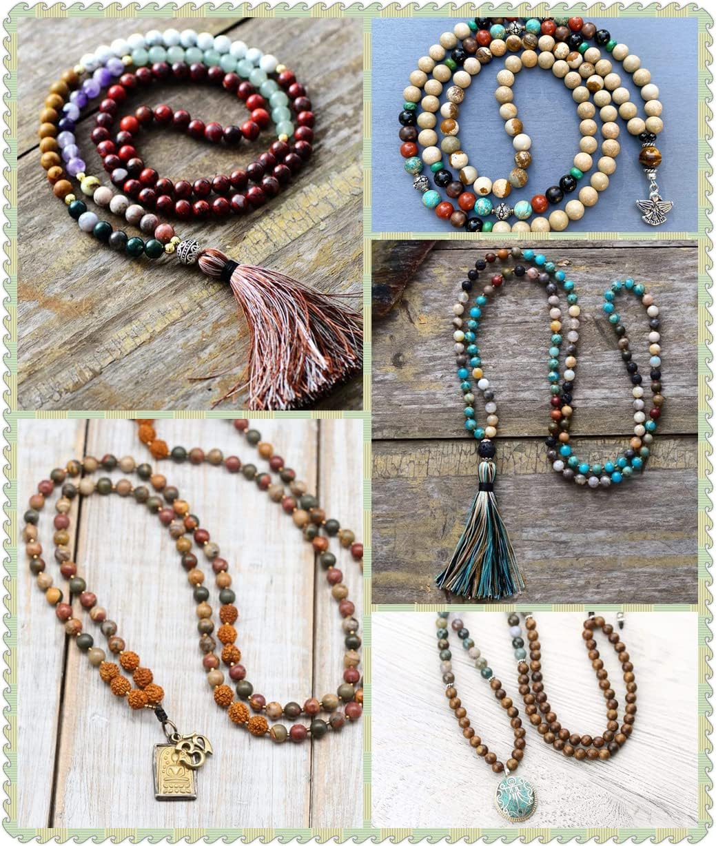 200pcs 8mm Natural Sandalwood Round Beads Gorgeous Craft Handmade Polished Spacer Mala Pray Beads with Elastic Cord for Bracelets DIY Rosary Tasbih Jewelry Making - Image 7