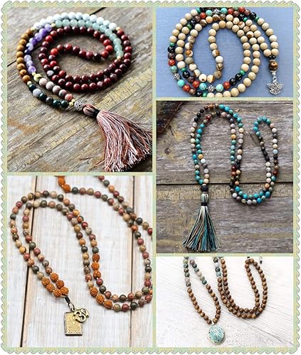 Miniatura 6 de 200 cuentas redondas de sándalo natural de 0.236 pulgadas (0.236 in), hermosas artesanías, hechas a mano, espaciador, cuentas de oración de Mala con