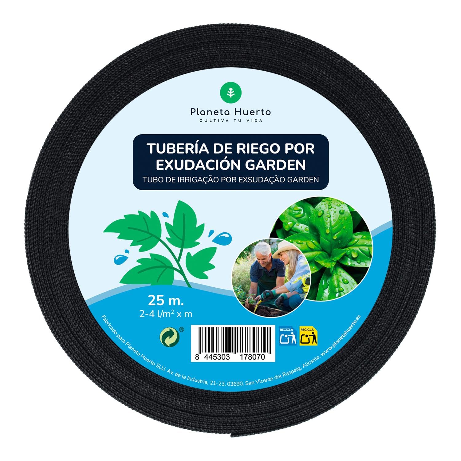 PLANETA HUERTO | Rollo Exudación Garden 25 m – Sistema de Riego Sostenible para Césped y Jardines