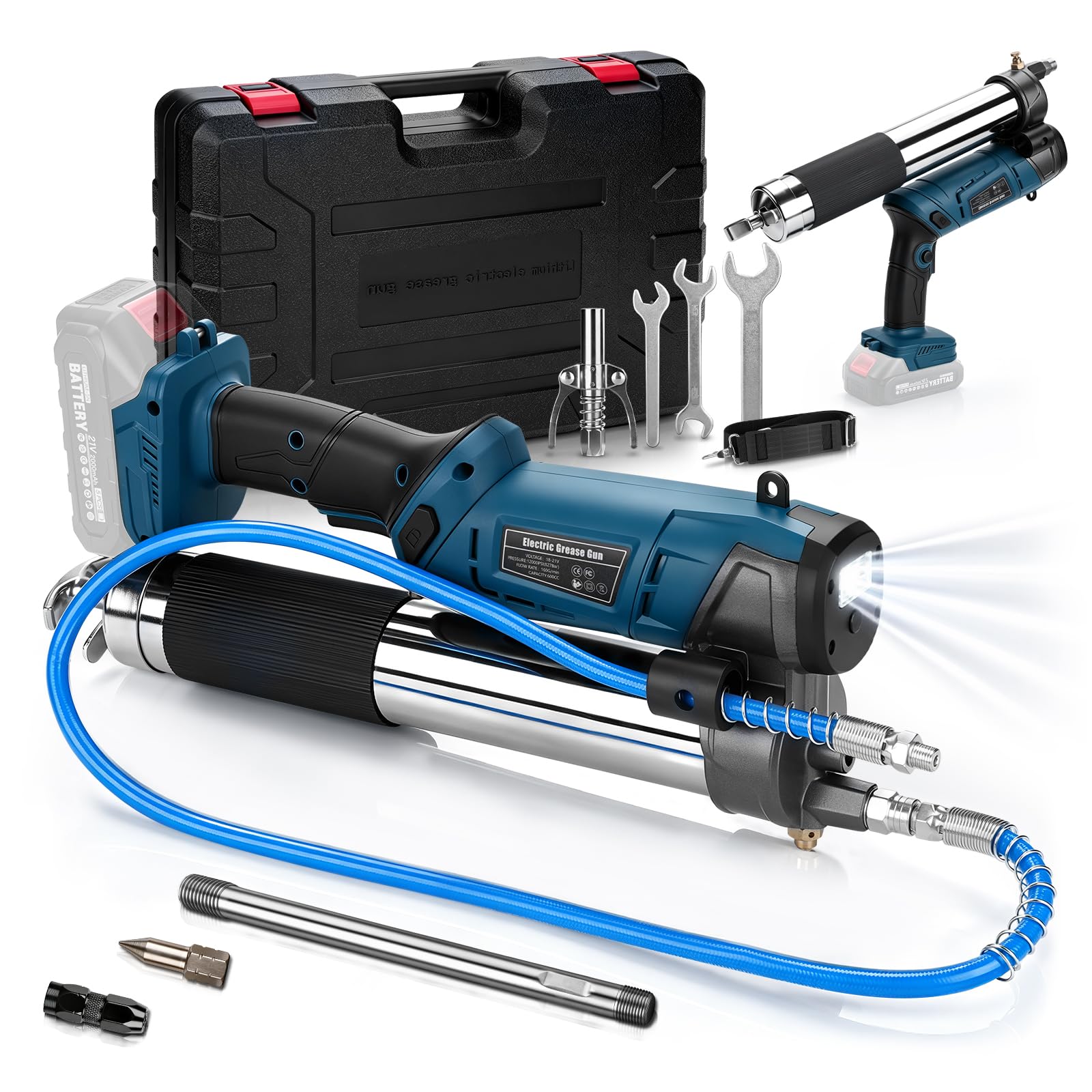 Akumulatorowa prasa do smaru 12000 psi, kompatybilna z akumulatorem Makita