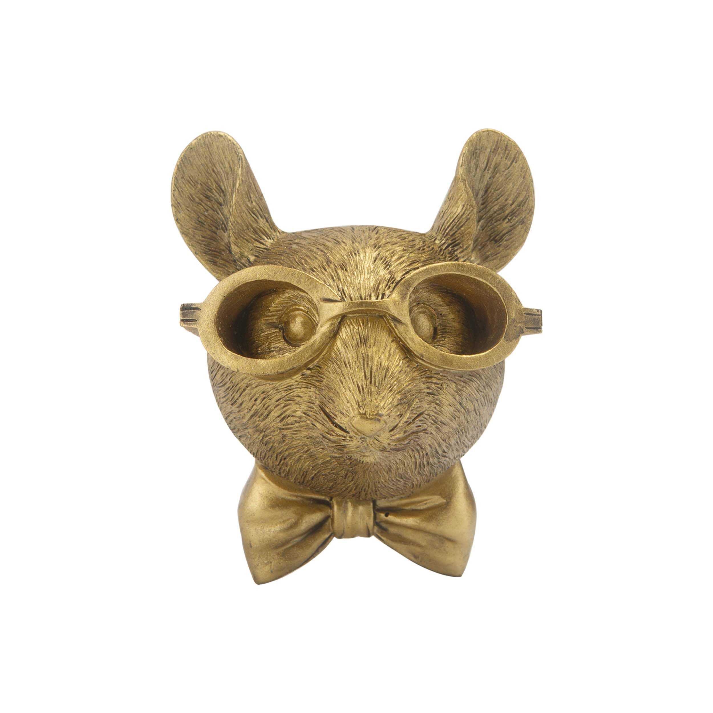 Mouse Head Wall Mount Decor,Animal Wall Art Decor Antique Bronzed Wall Hanging Ornaments Art Wall Sculptures Resin Animal Head Wall Hanging Decoration