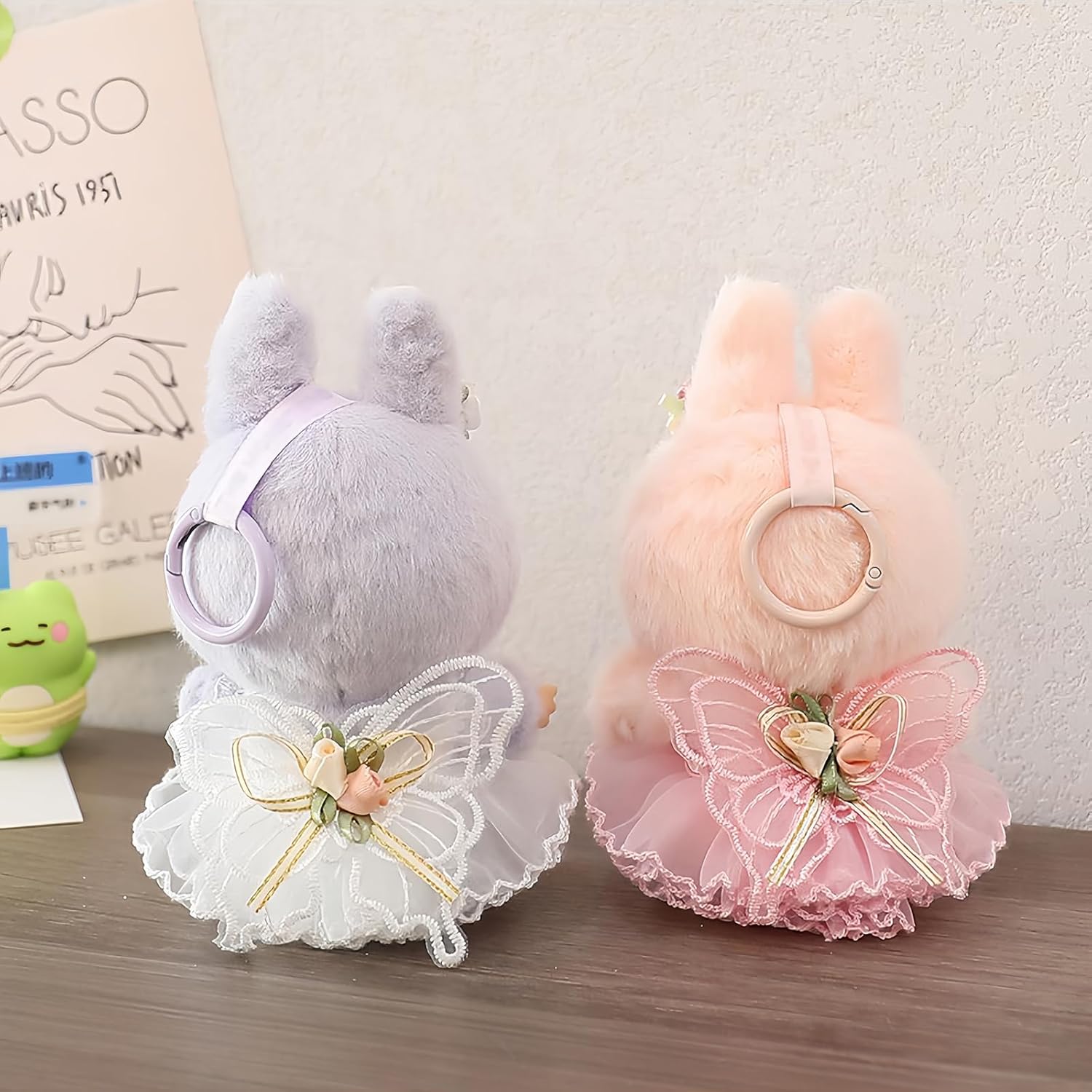 Doll Clothes Set for 15cm/17cm LB Dolls, Princess Dress with Hair Accessory (01.White (Hair Flowers+Dress))