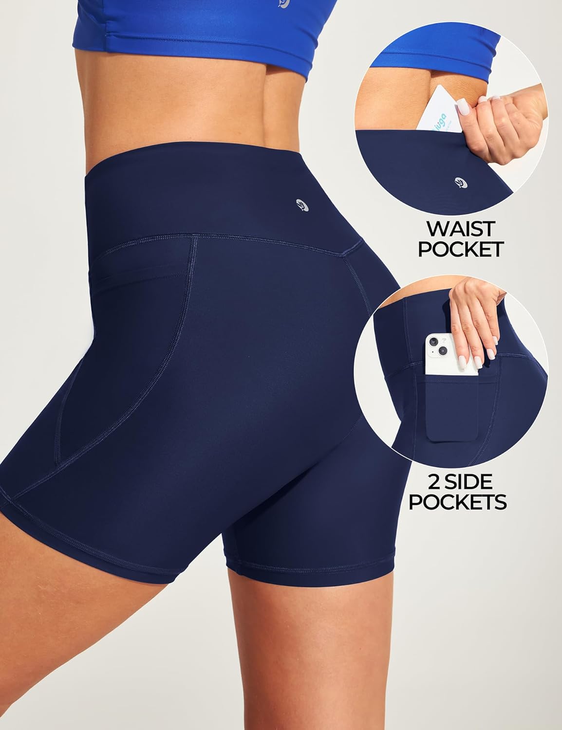 IUGA Womens Swim Shorts Tummy Control Swim Board Shorts UPF 50+ Quick Dry Swimsuits Bottoms for Women with Pockets - Image 3