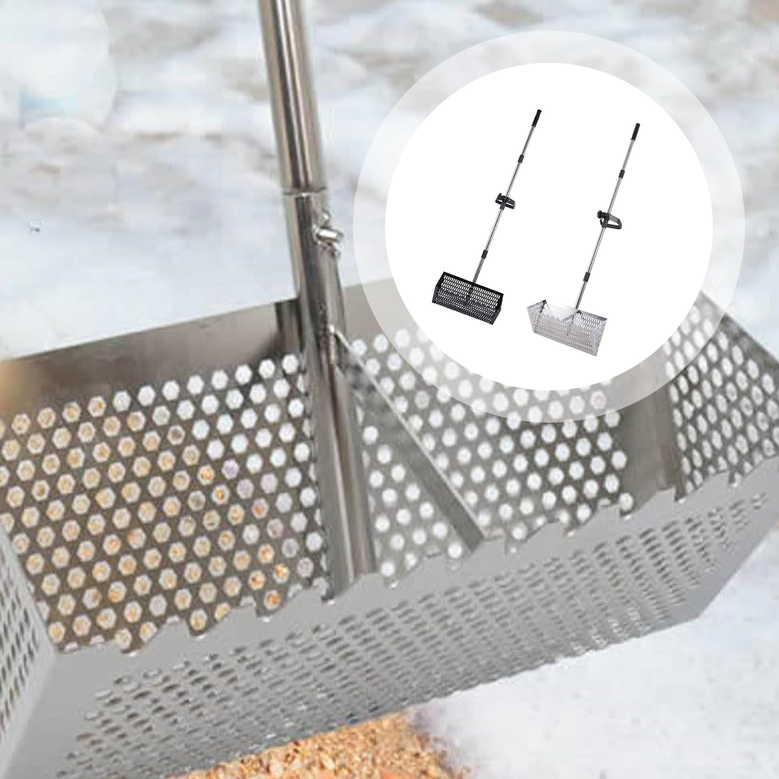 Palmare Sifter Setaccio Erpice Pala Spiaggia Cibo di Mare Catcher Denti Ergonomico Setaccio per Giardinaggio Terreno Allentamento Campeggio Pala di Sabbia Ergonomica