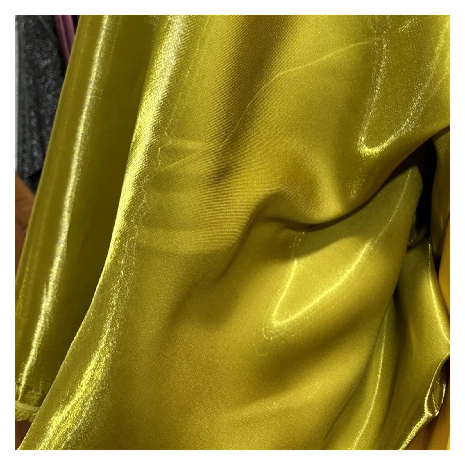 Satin Fabric Multi-Color Liquid Satin Reflective Crystal Fabric Smooth Sparkle Stiff Material for Craft(Color 38)